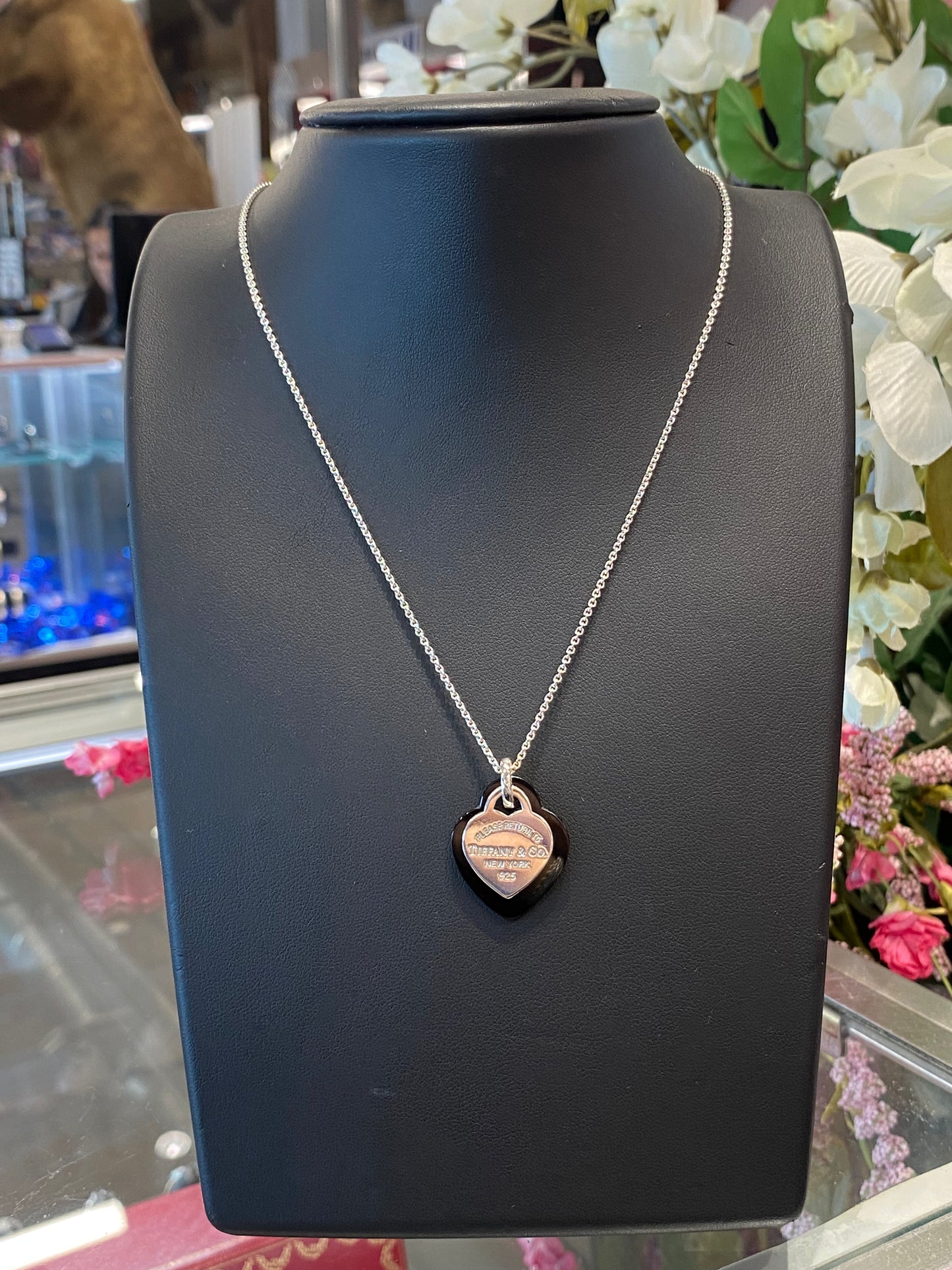 Silver Tiffany & Co Onyx Chain