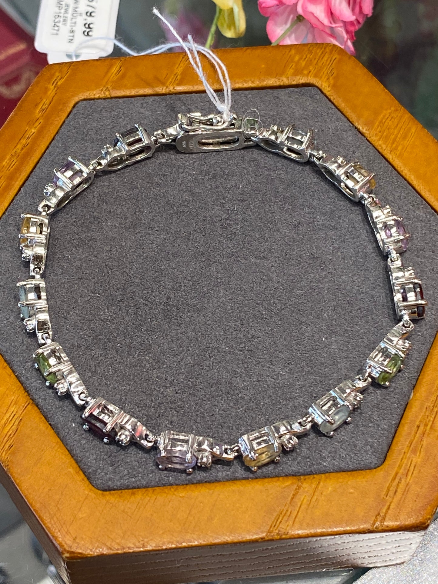 Silver Multi Stone Bracelet