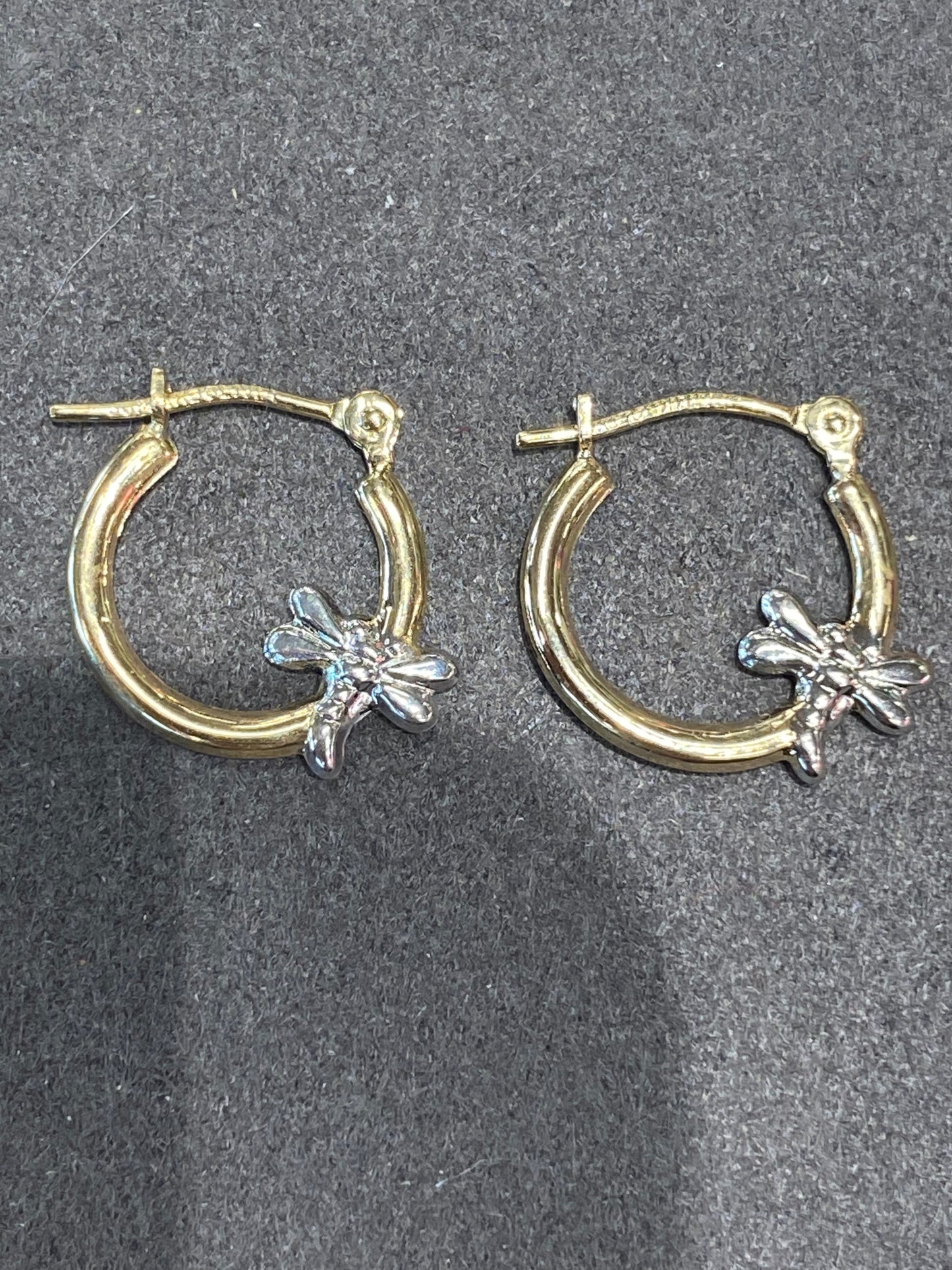 14k Two Tone Hoop Earring