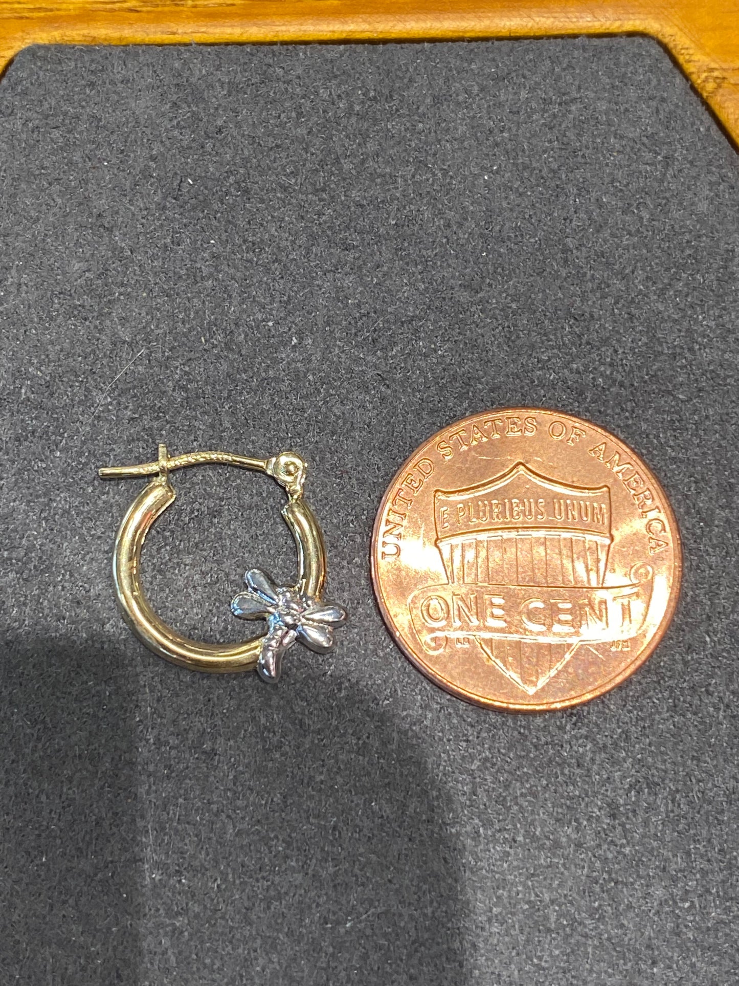 14k Two Tone Hoop Earring