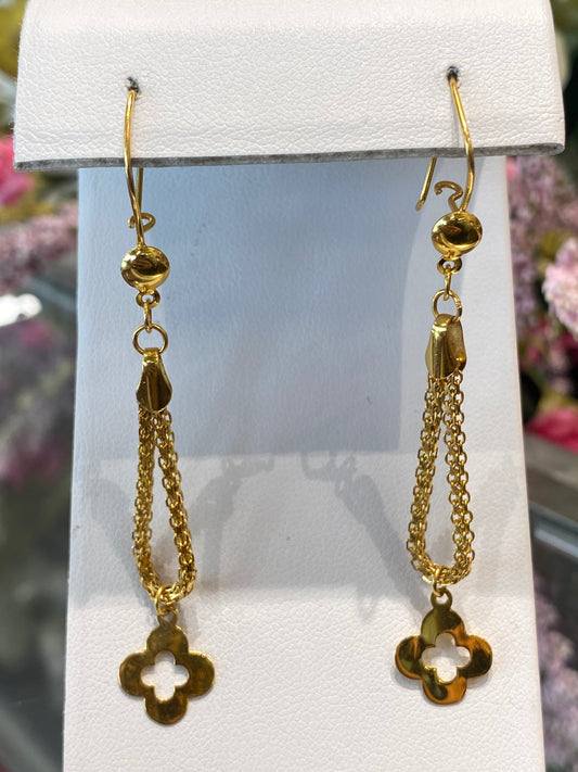 21k Yellow Hanging Earrings