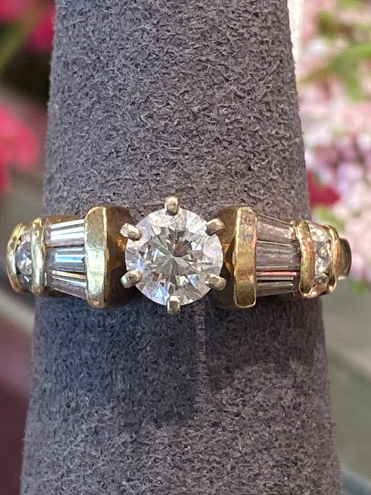 14k Yellow Gold Diamond Engagement Ring