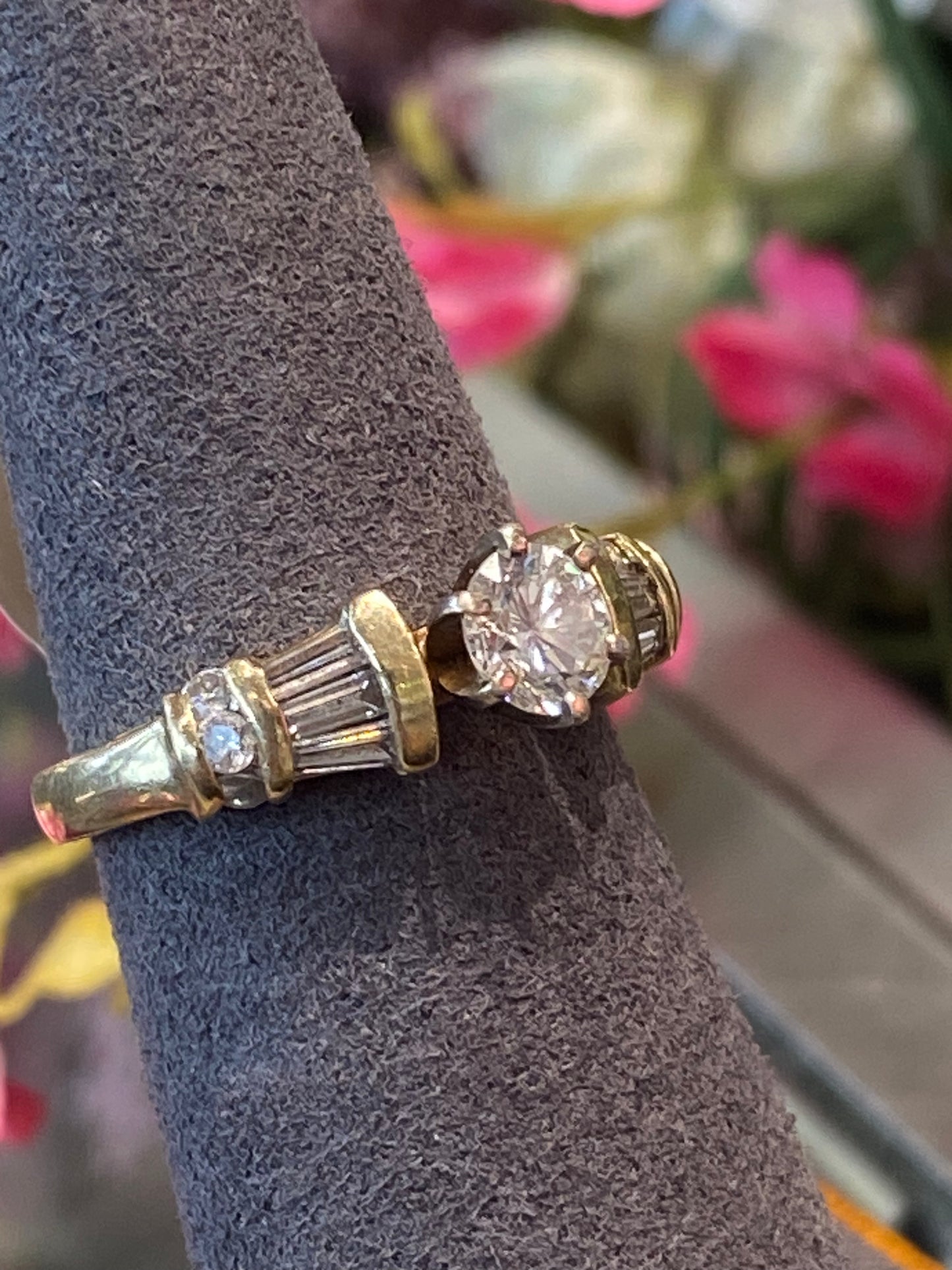 14k Yellow Gold Diamond Engagement Ring