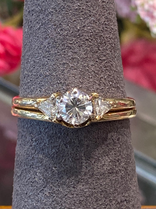 14k Yellow Gold Diamond Wedding Set