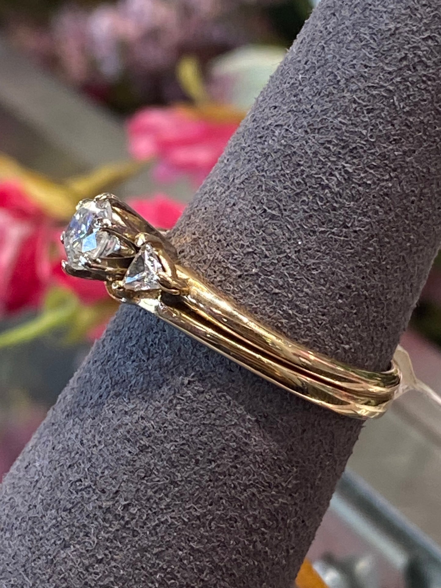 14k Yellow Gold Diamond Wedding Set