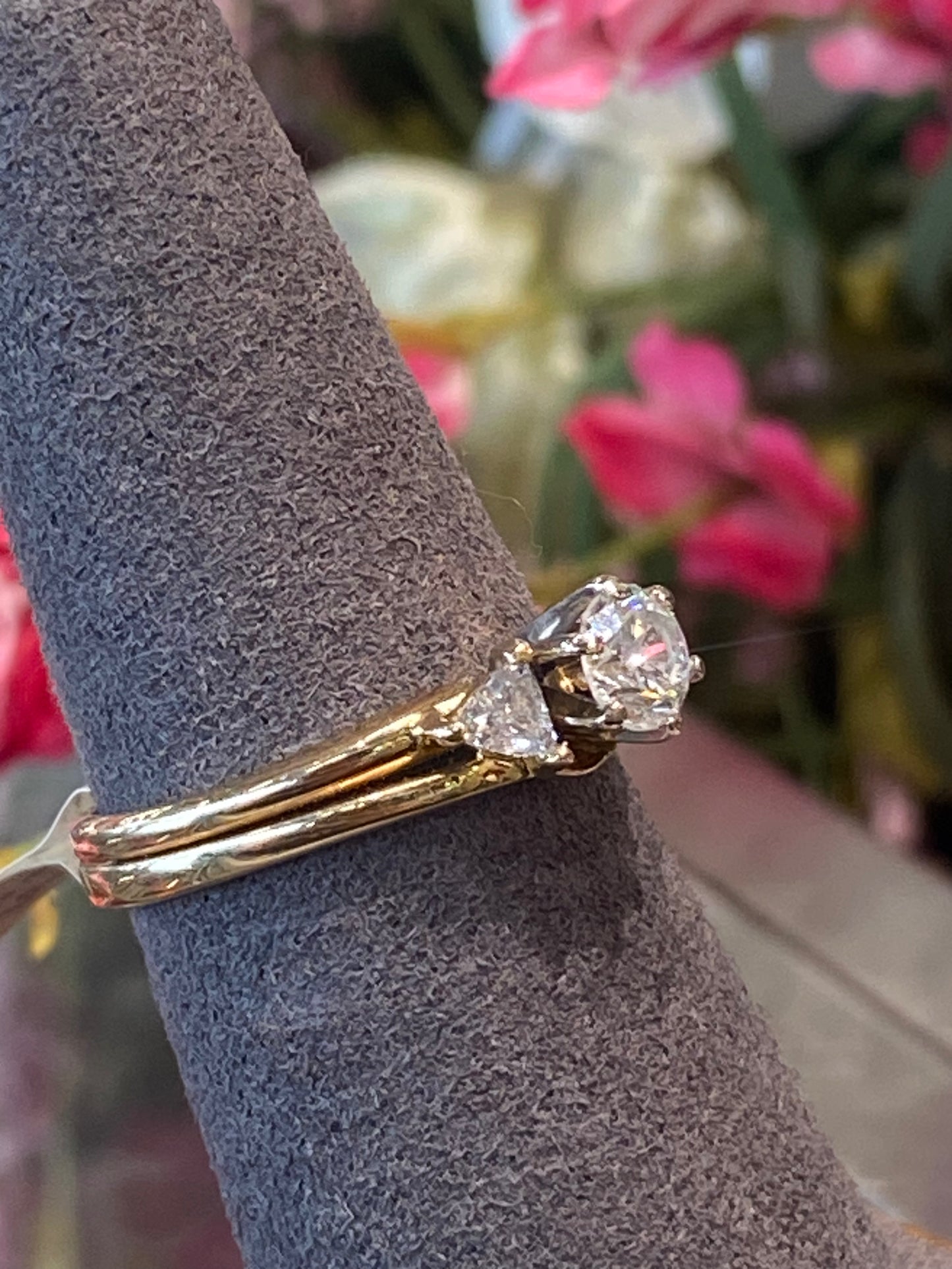 14k Yellow Gold Diamond Wedding Set
