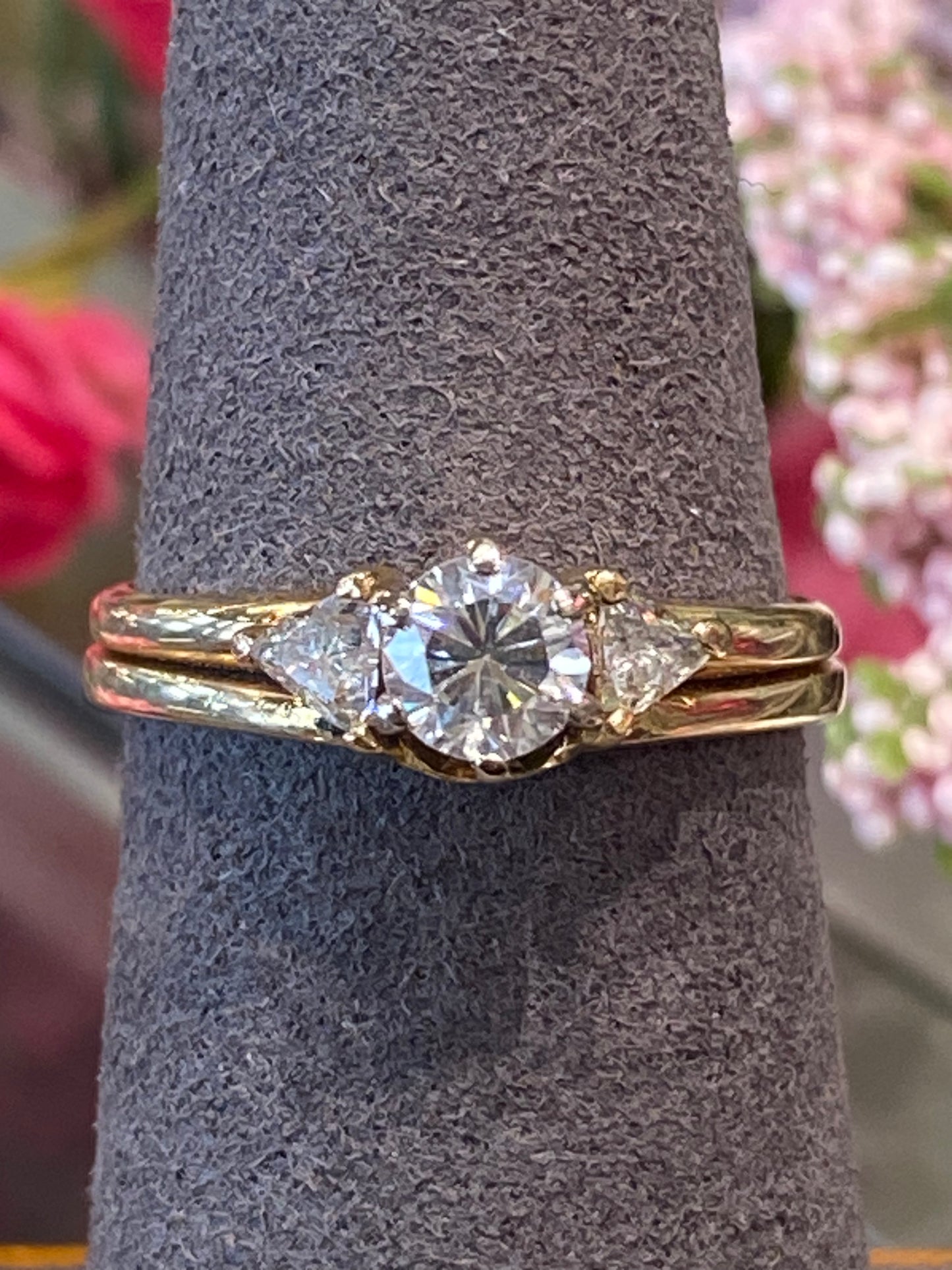14k Yellow Gold Diamond Wedding Set
