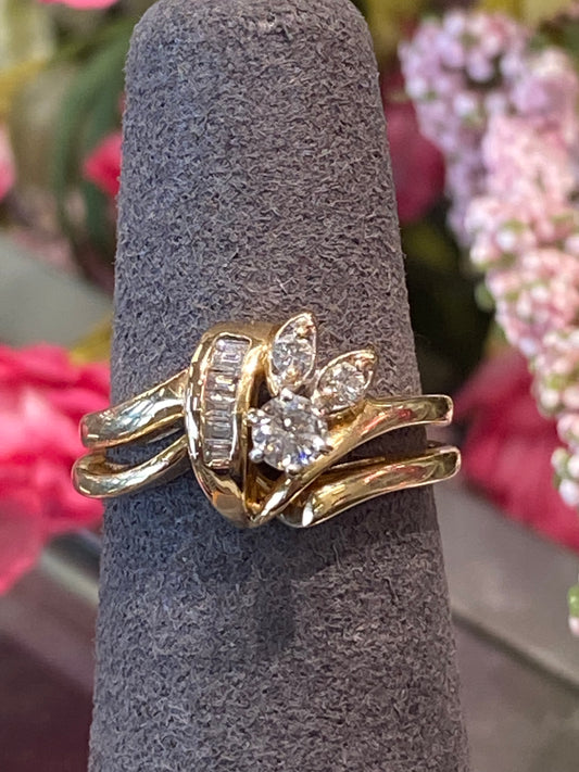 14k Yellow Gold Wedding Set