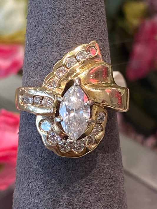 14k Yellow Gold Diamond Ring