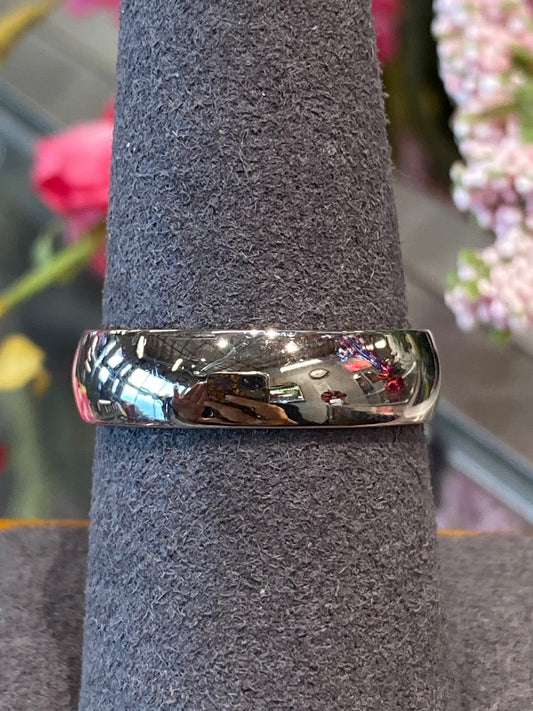 14k White Gold Plain Band