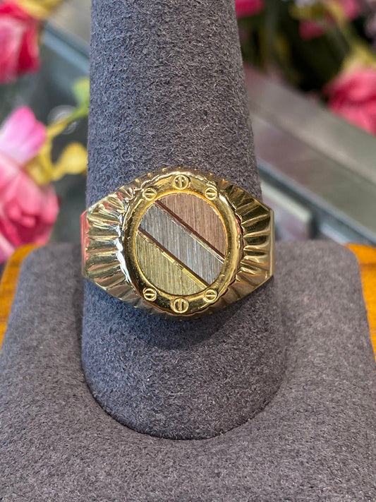18k Tri Gold Ring