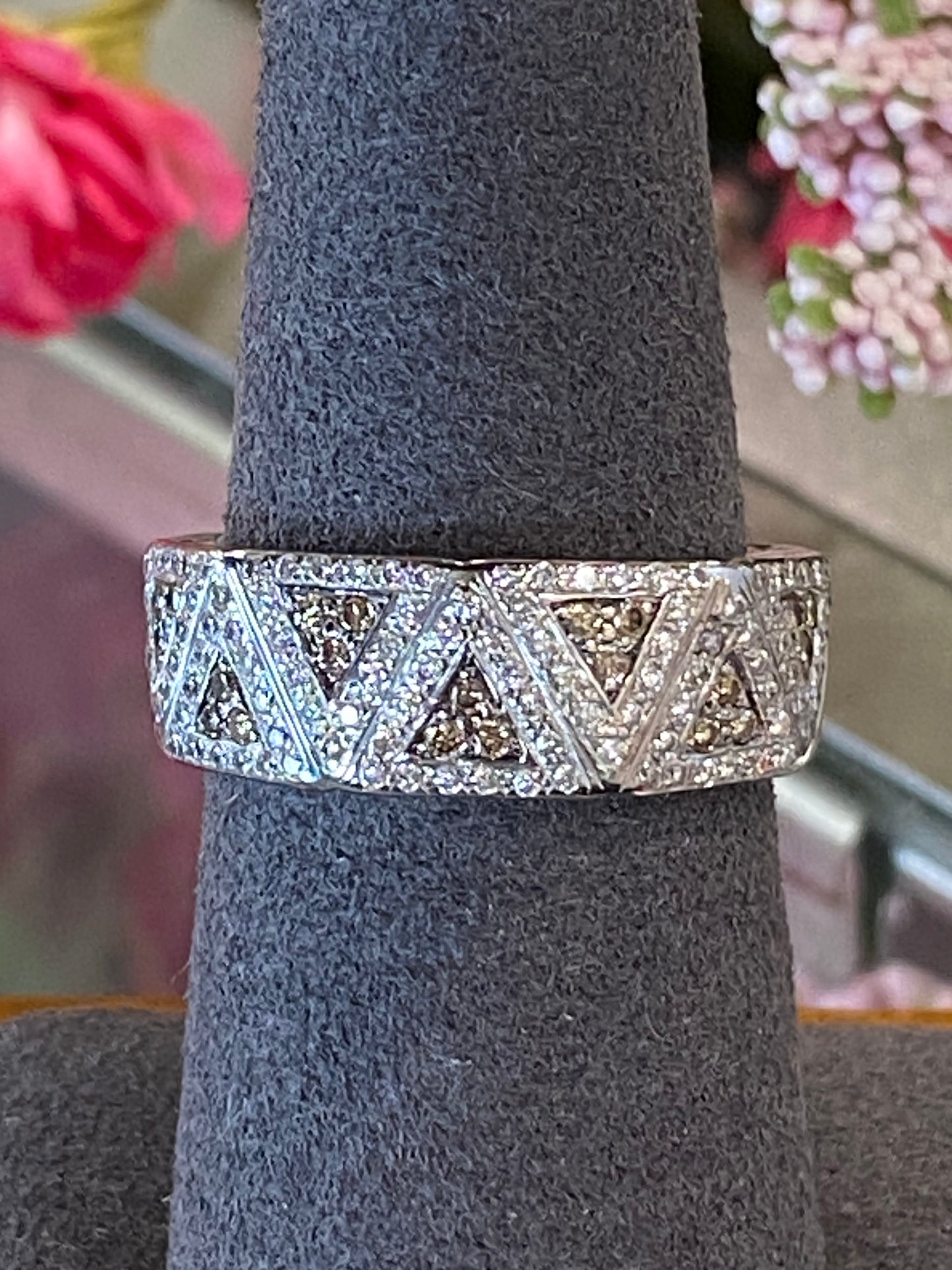 14k White Gold Diamond Band