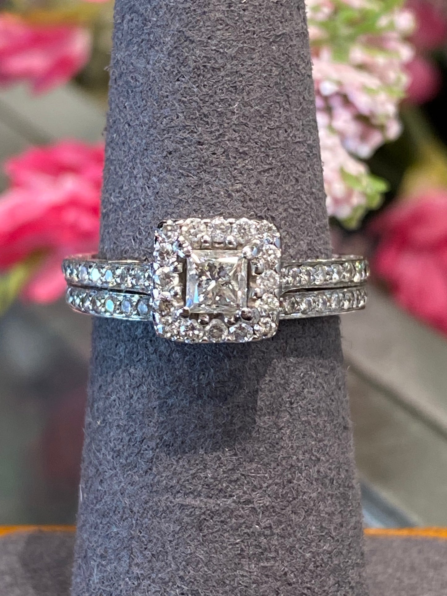 14k White Gold Diamond Wedding Set