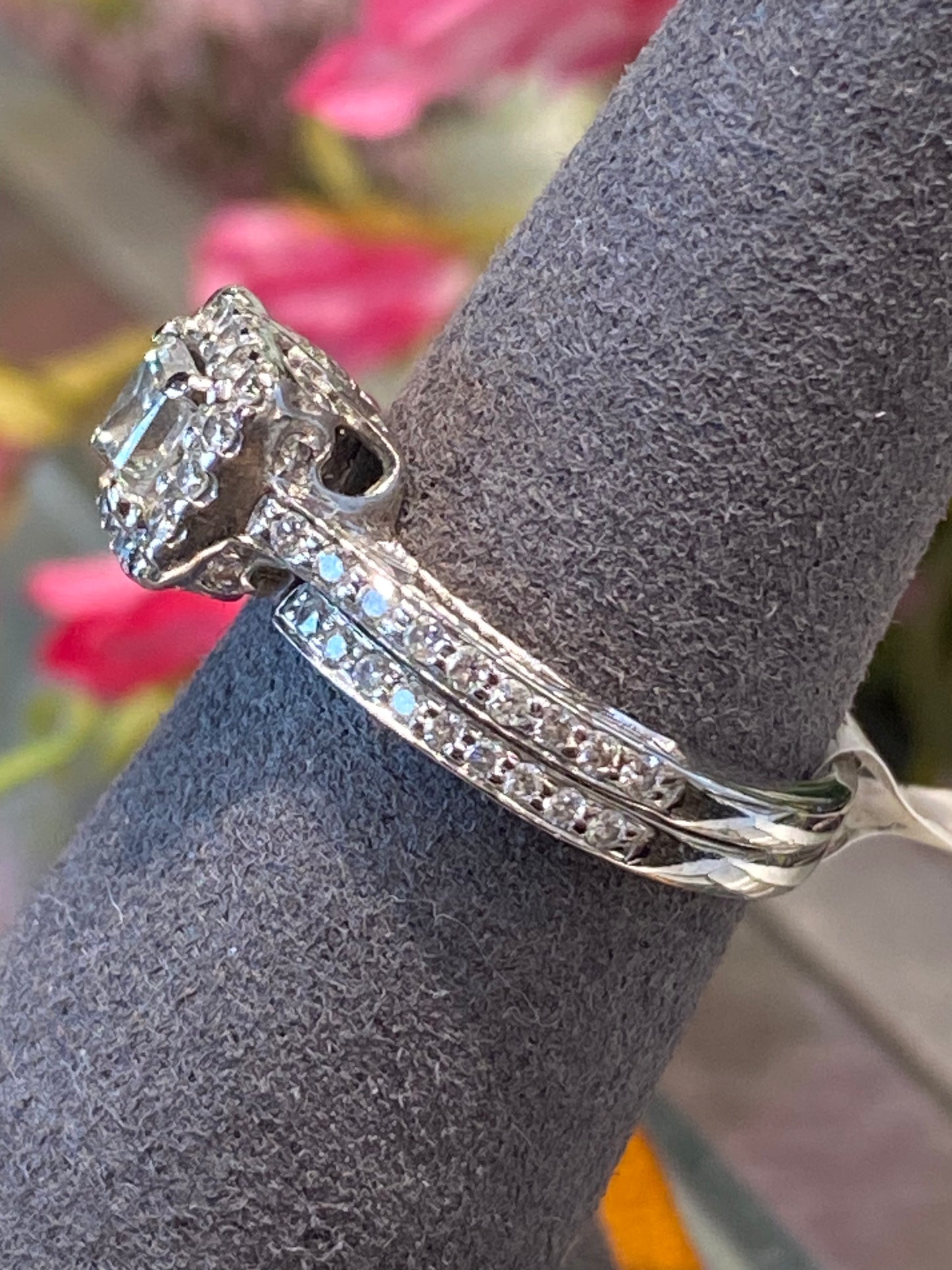 14k White Gold Diamond Wedding Set