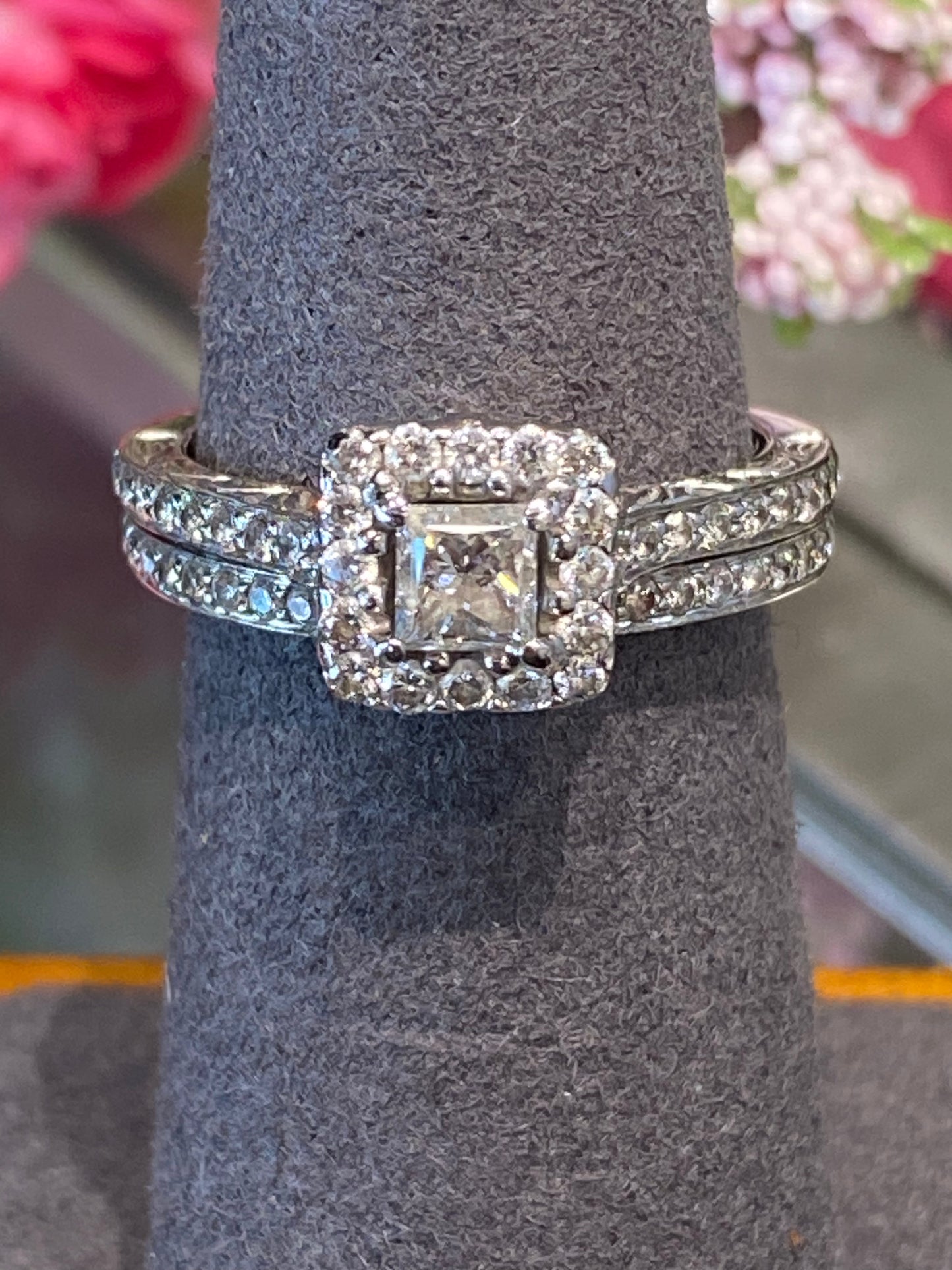 14k White Gold Diamond Wedding Set