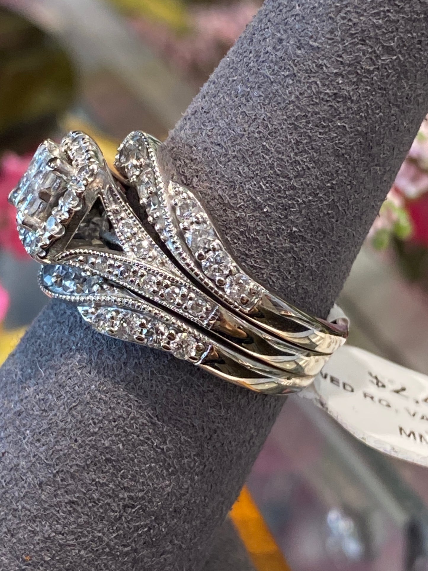 14k White Gold Diamond Wedding Set