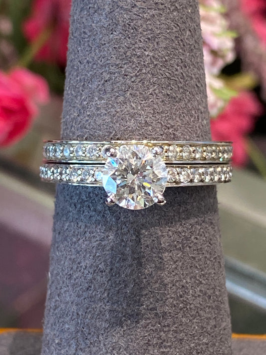 18k White Gold Diamond Wedding Set