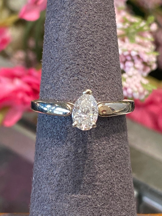 14k White Gold Engagement Ring