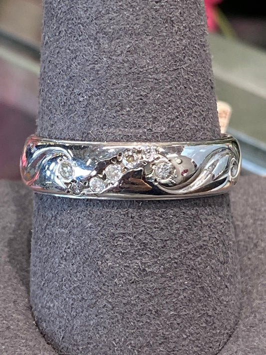 14k White Gold Band