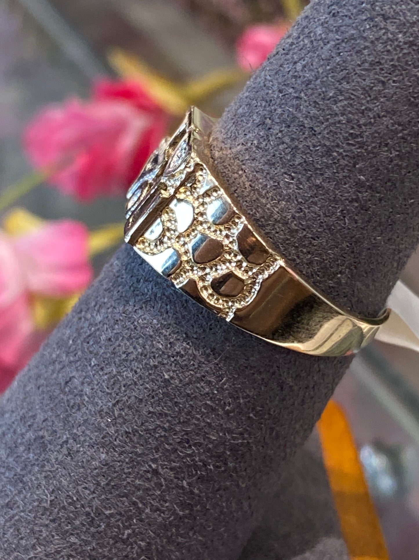 14k Two Tone Nugget Ring