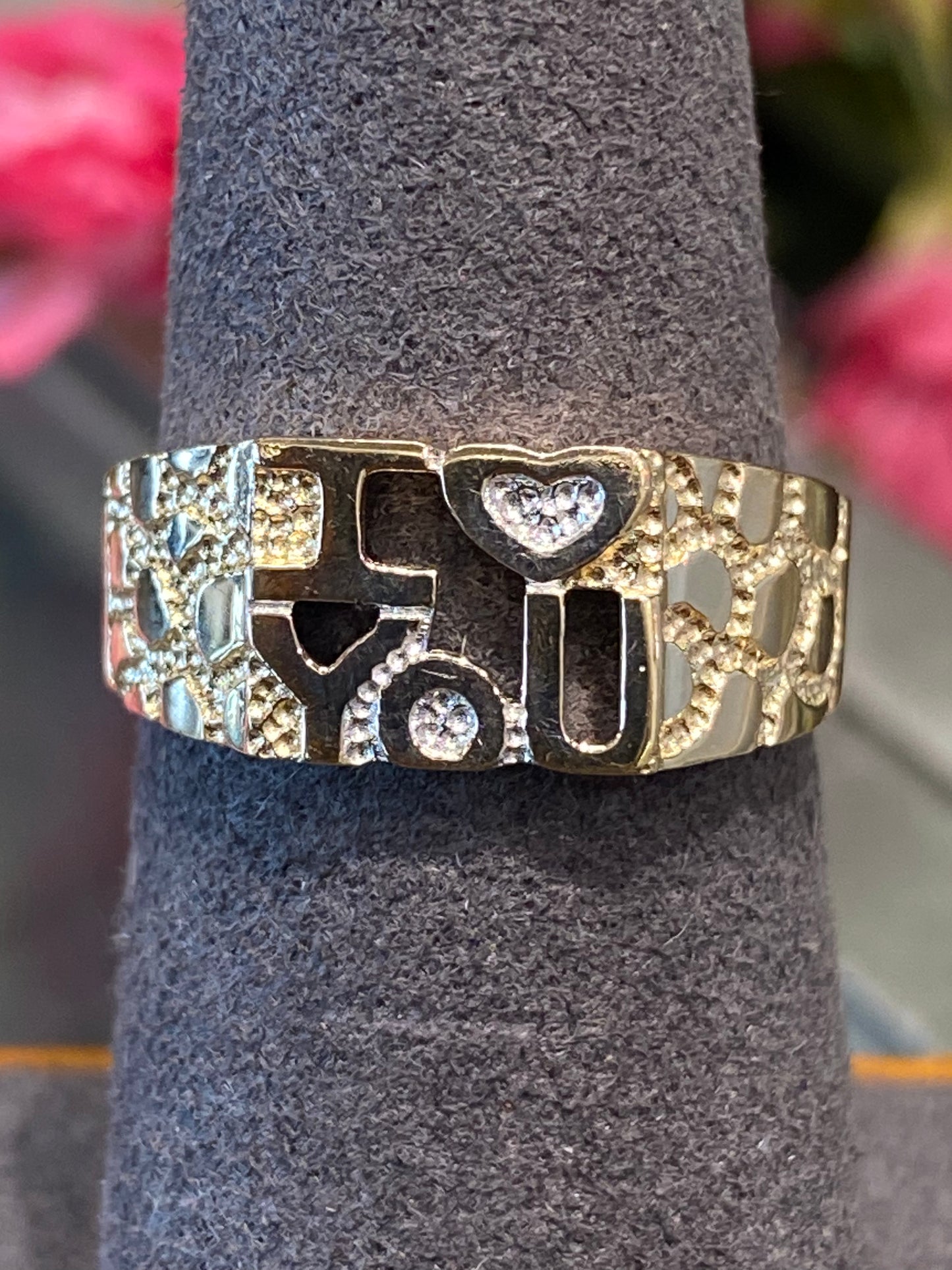 14k Two Tone Nugget Ring