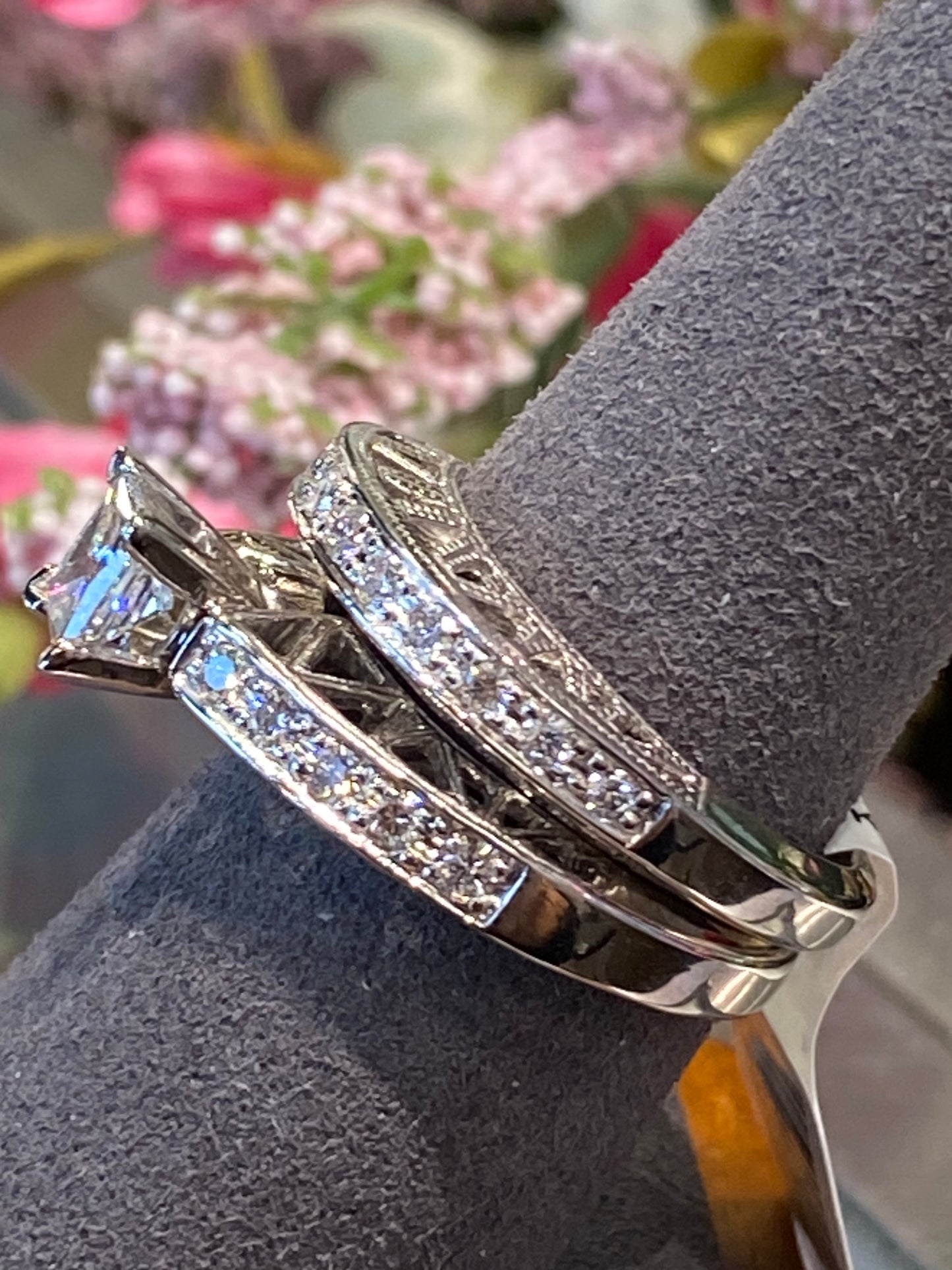 14k White Gold Diamond Wedding Set