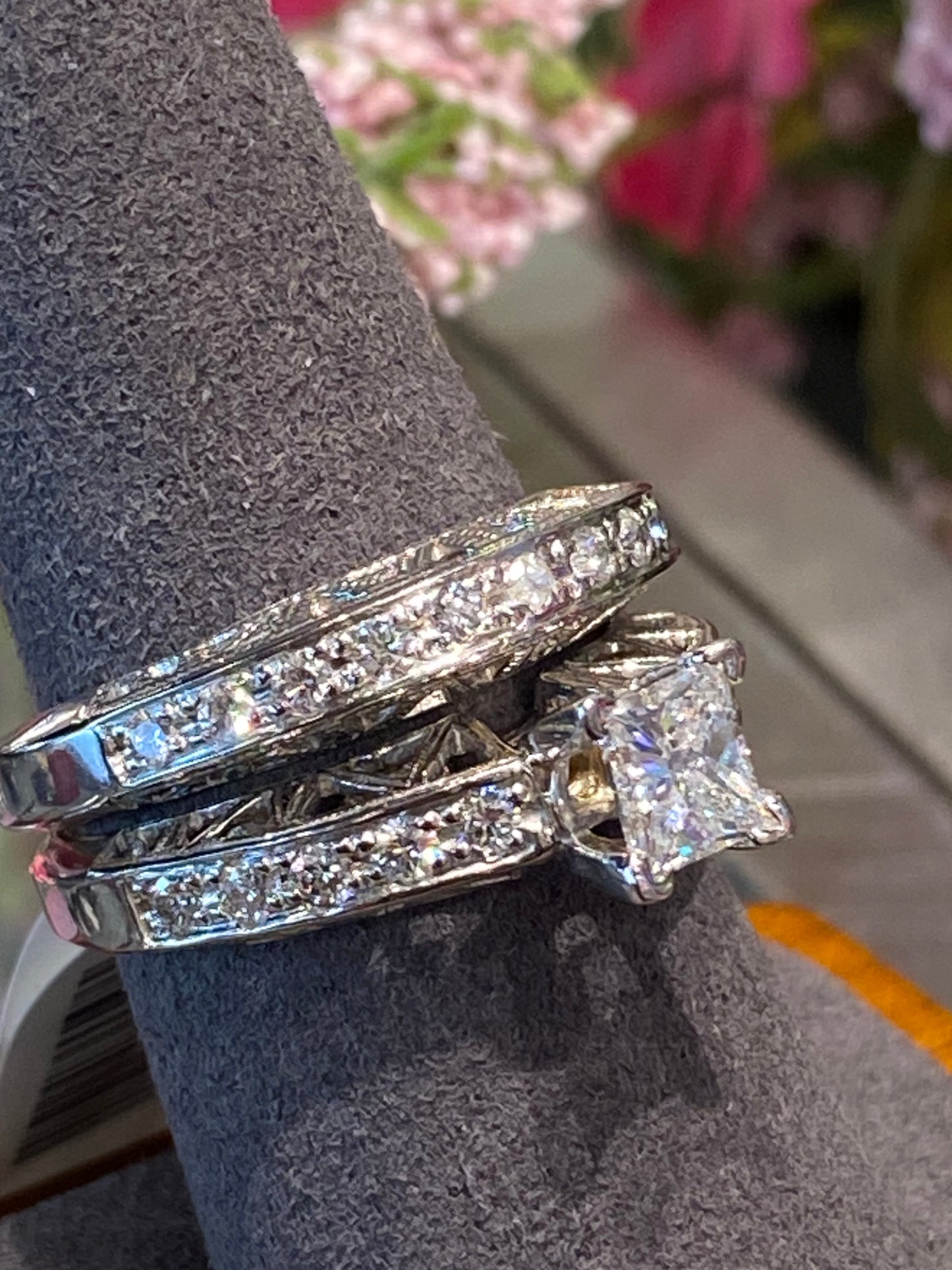 14k White Gold Diamond Wedding Set