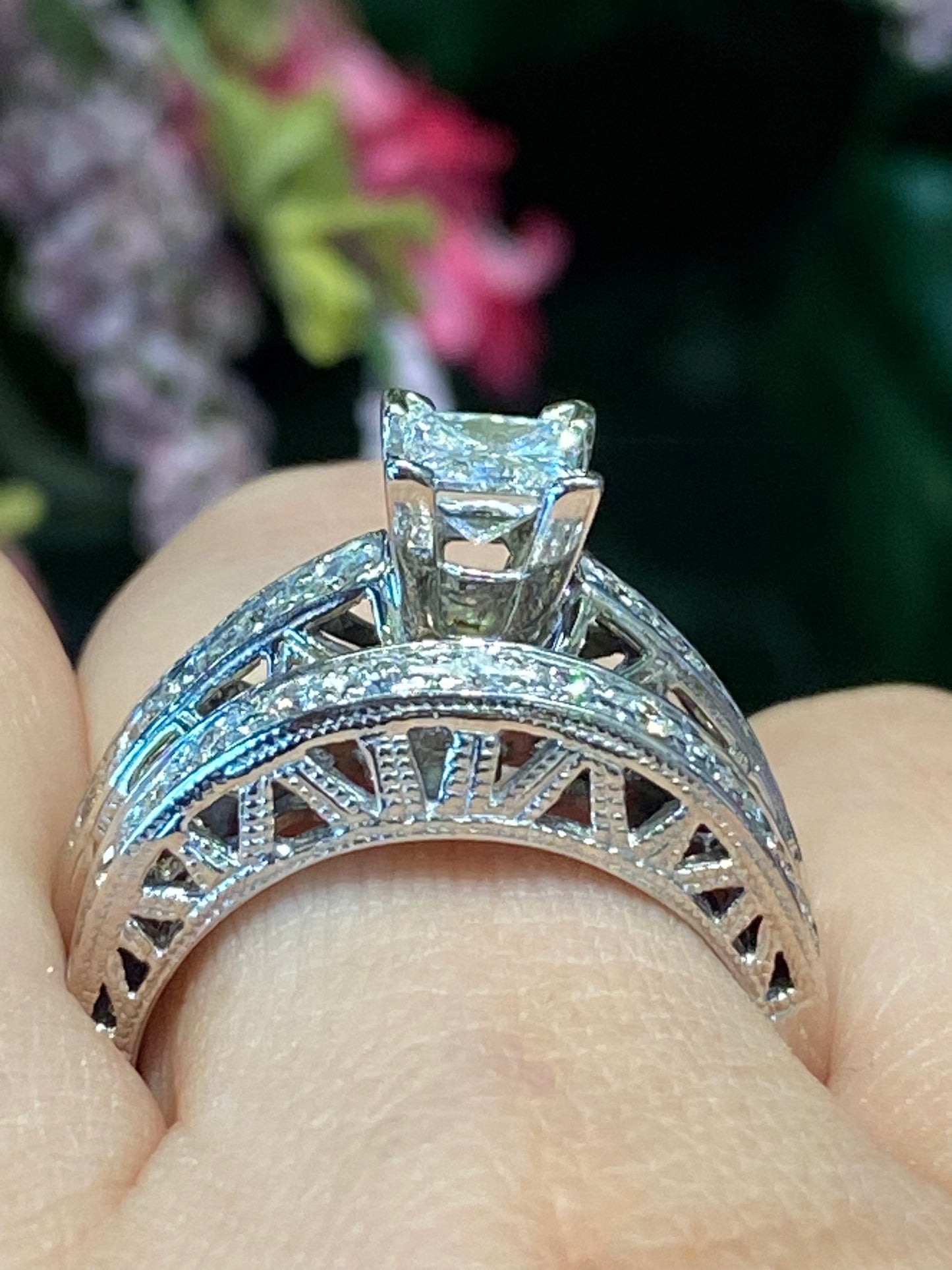 14k White Gold Diamond Wedding Set