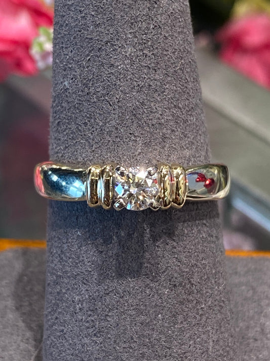 14k Two Tone Diamond Engagement Ring