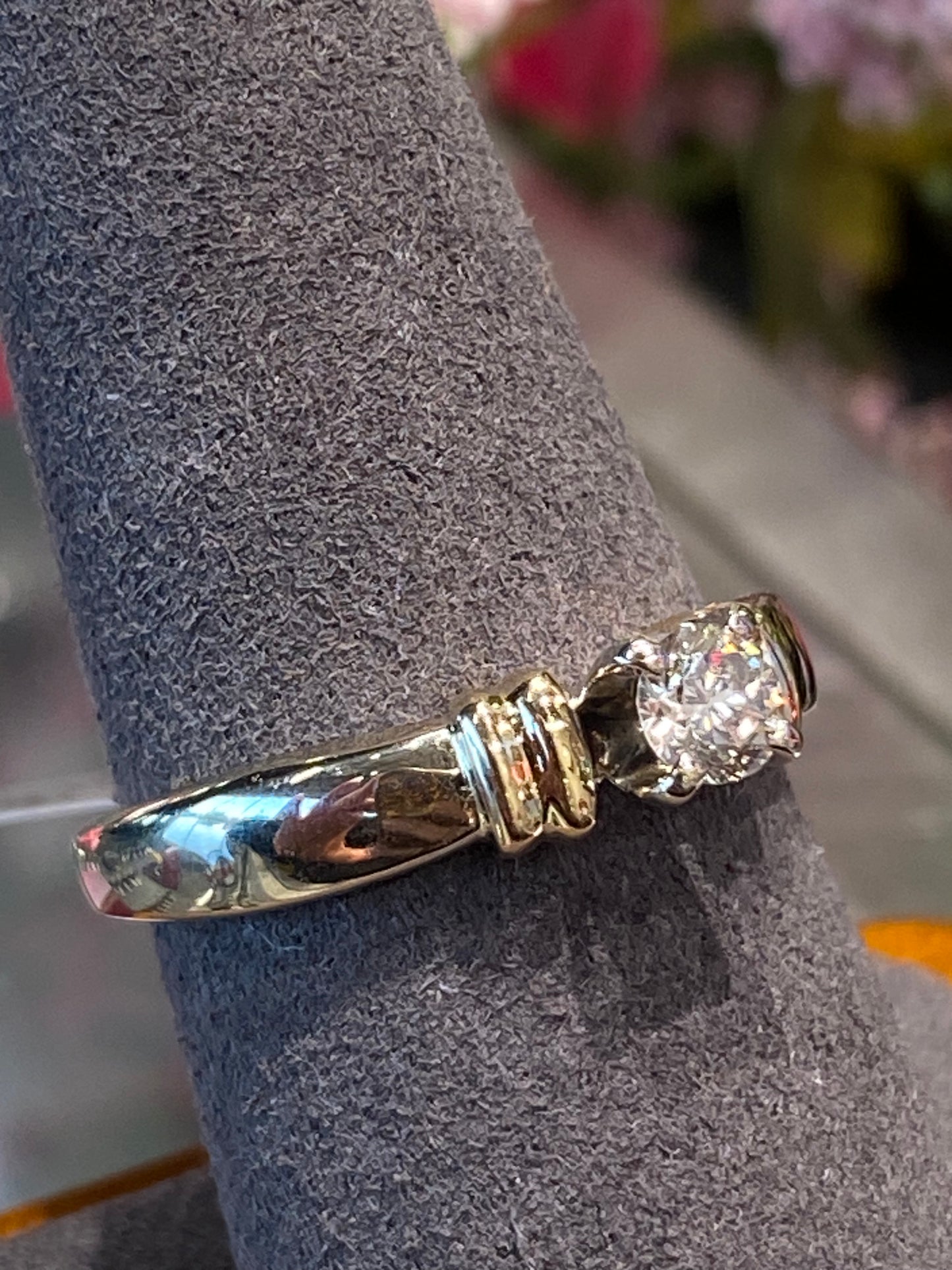 14k Two Tone Diamond Engagement Ring