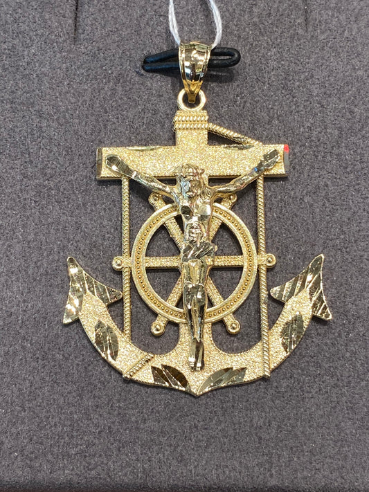 10k Yellow Gold Anchor Pendant