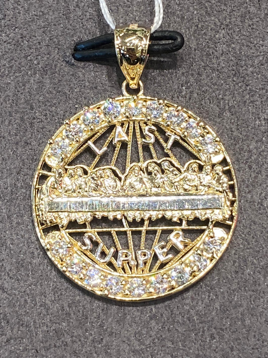 14k Two Tone Last Supper Pendant