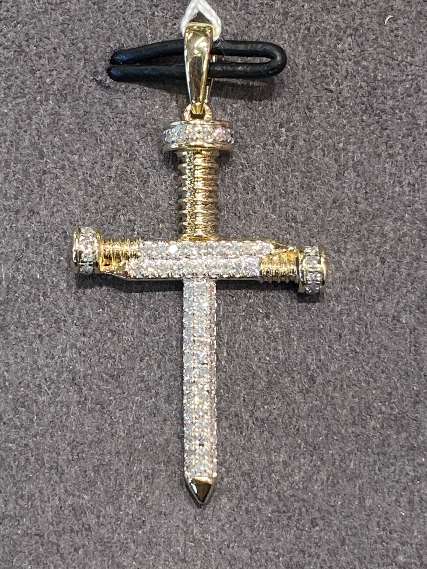 10k Yellow Gold Diamond Cross Pendant