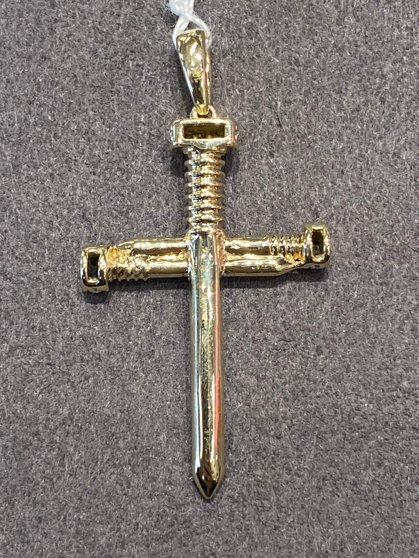 10k Yellow Gold Diamond Cross Pendant