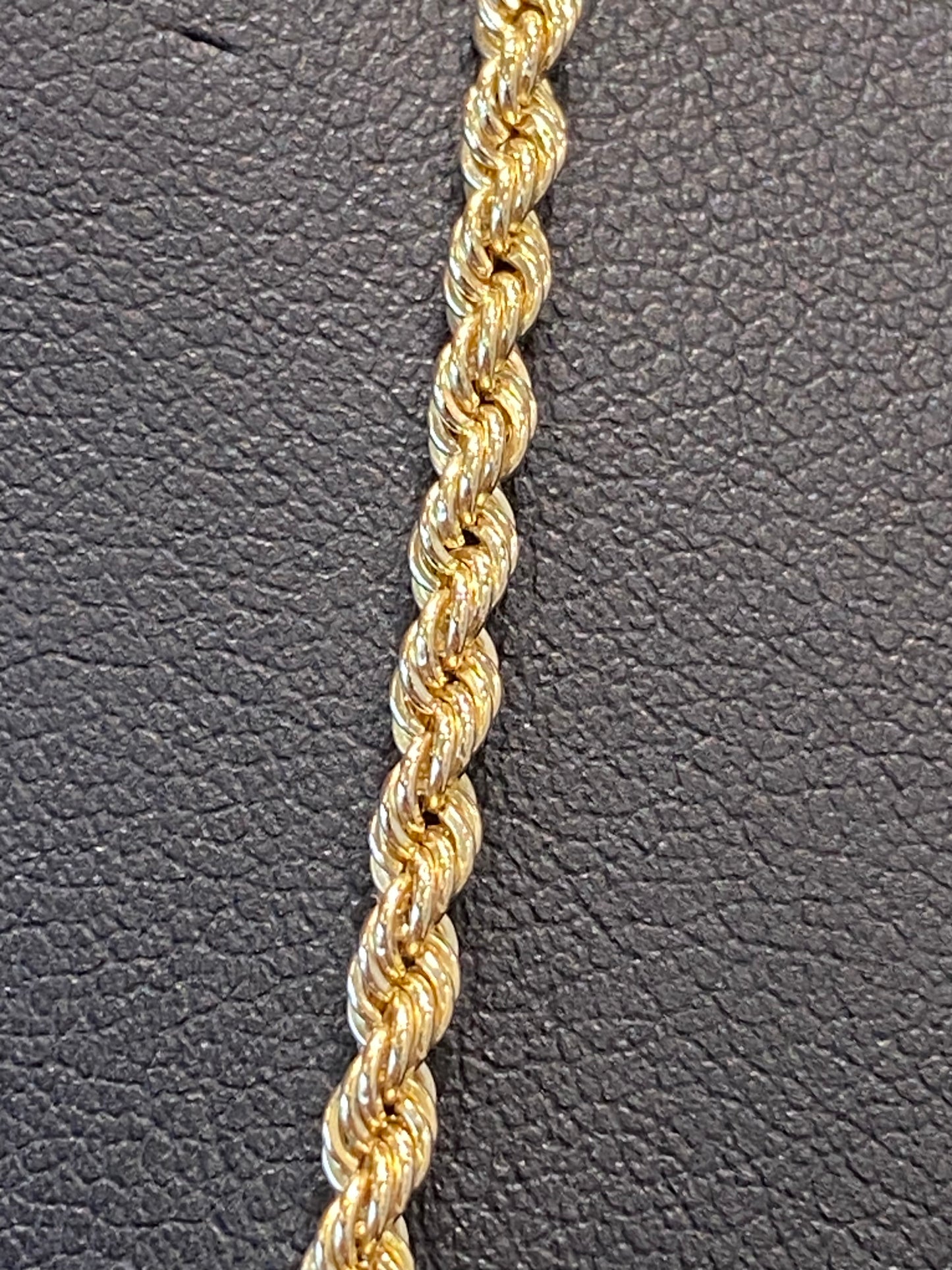 14k Yellow Gold Hollow Rope Chain