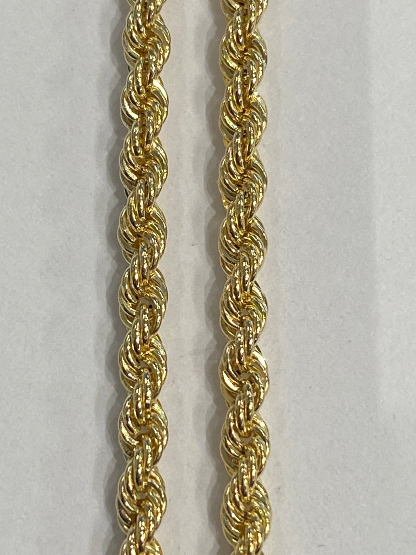 14k Yellow Gold Hollow Rope Chain