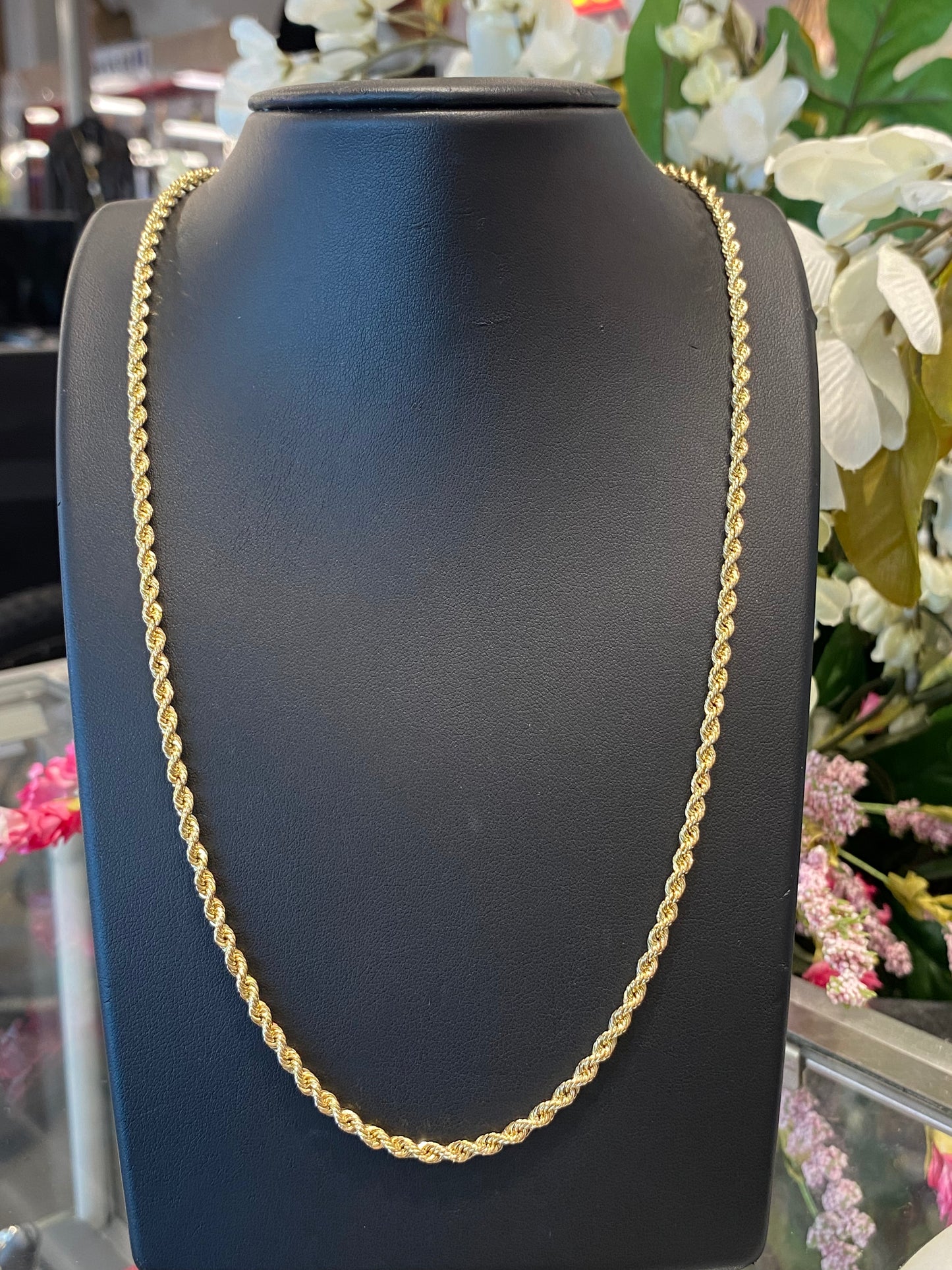 14k Yellow Gold Hollow Rope Chain