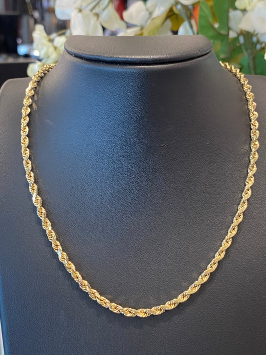 14k Yellow Gold Rope Chain
