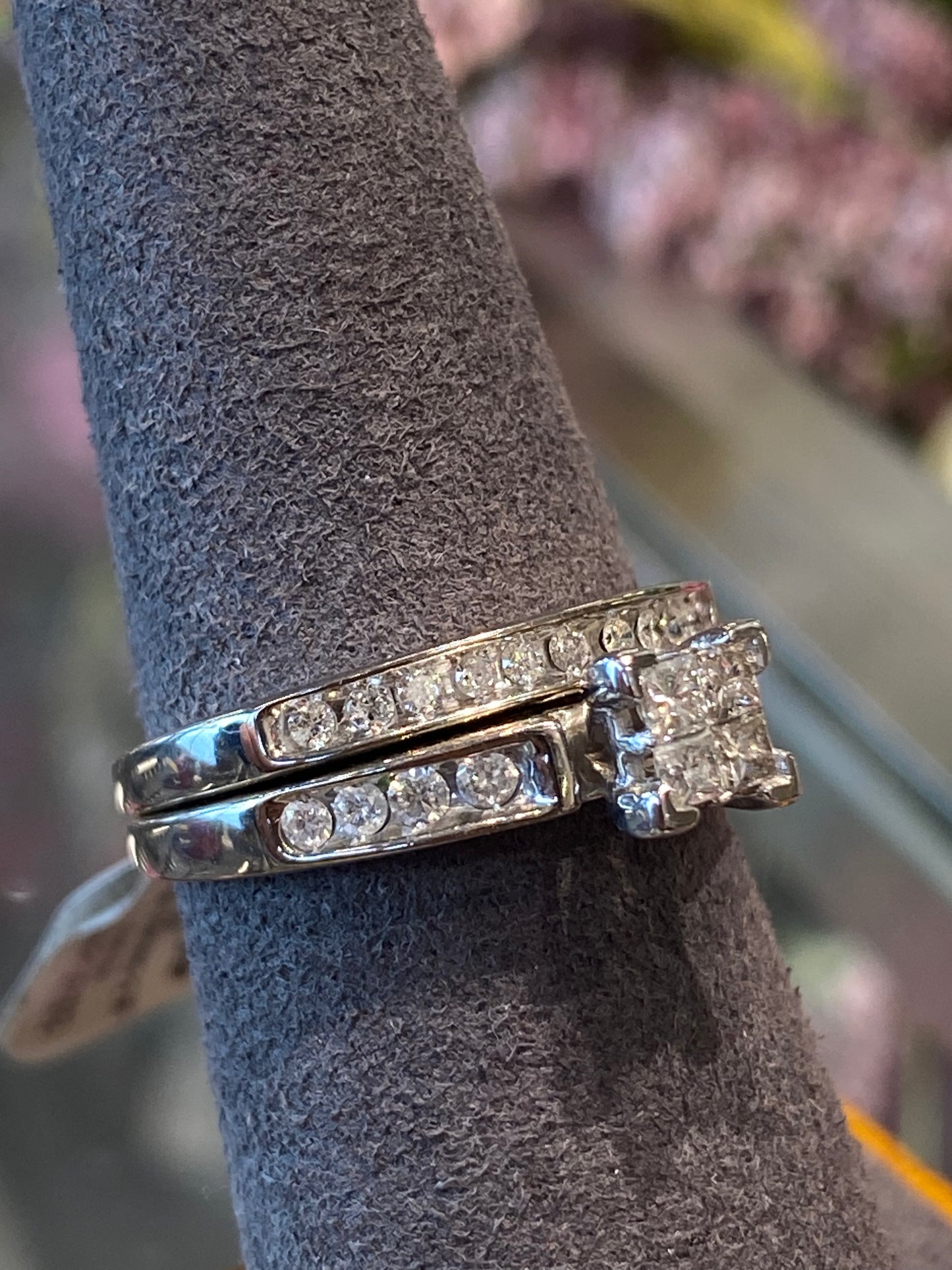 10k White Gold Diamond Wedding Set