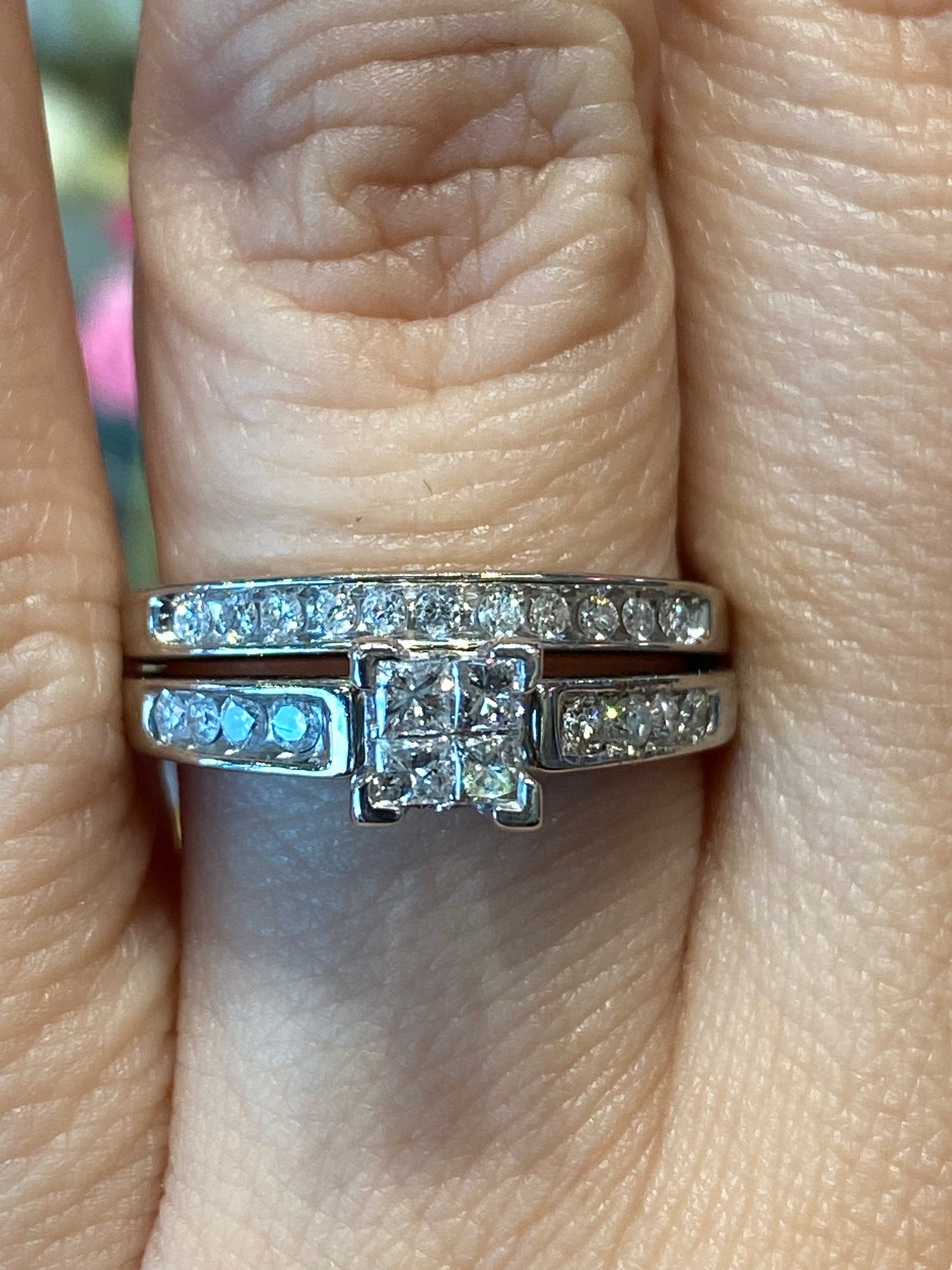 10k White Gold Diamond Wedding Set