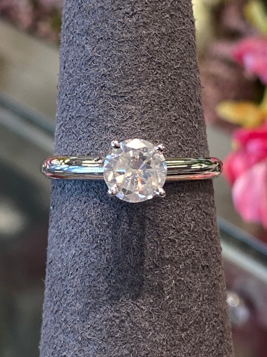 14k White Gold Diamond Engagement Ring