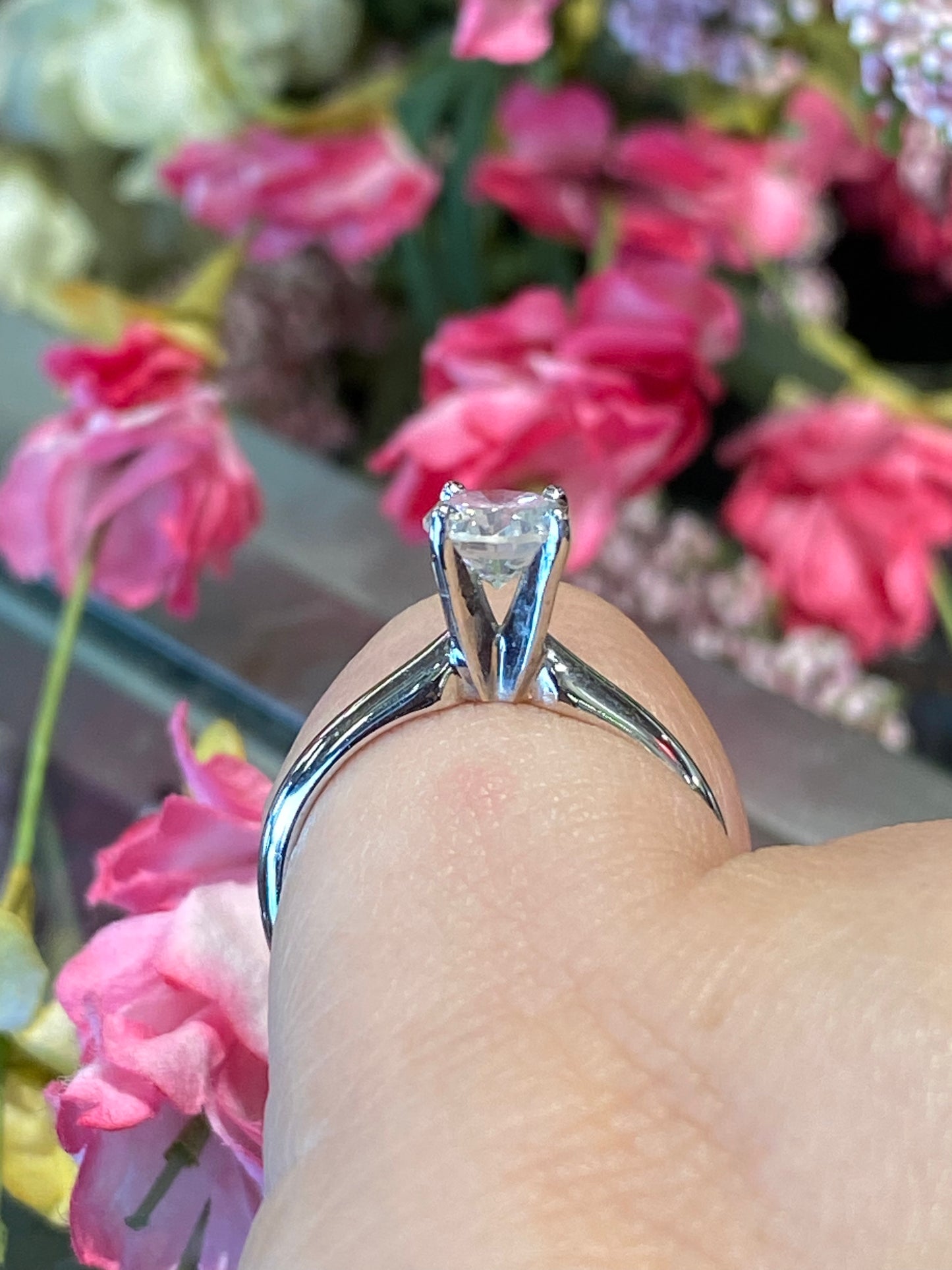 14k White Gold Diamond Engagement Ring