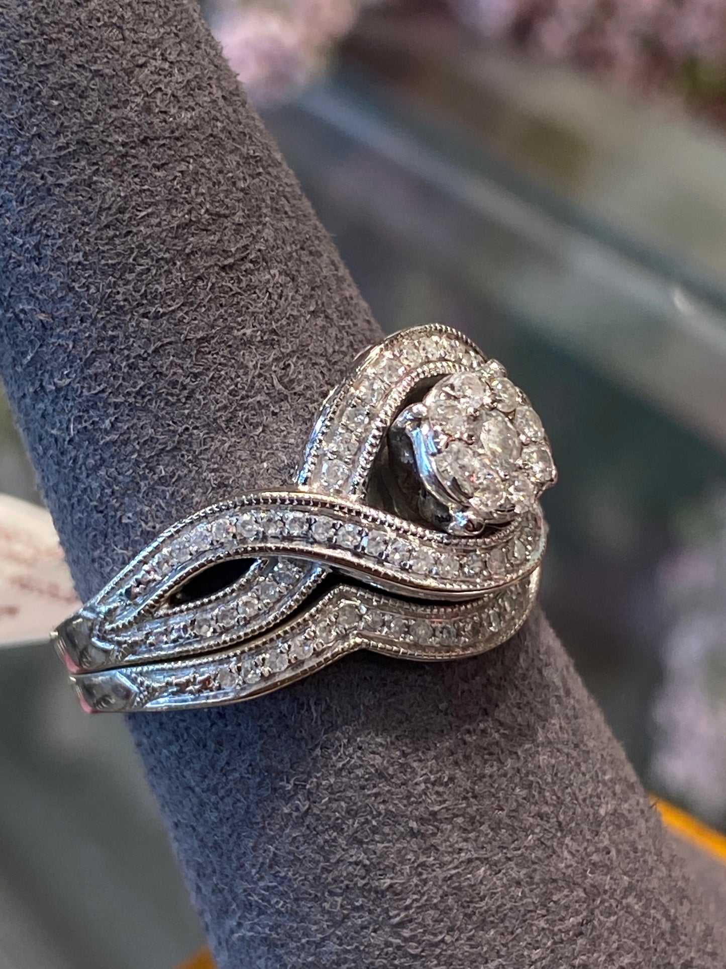 14k White Gold Diamond Wedding Set