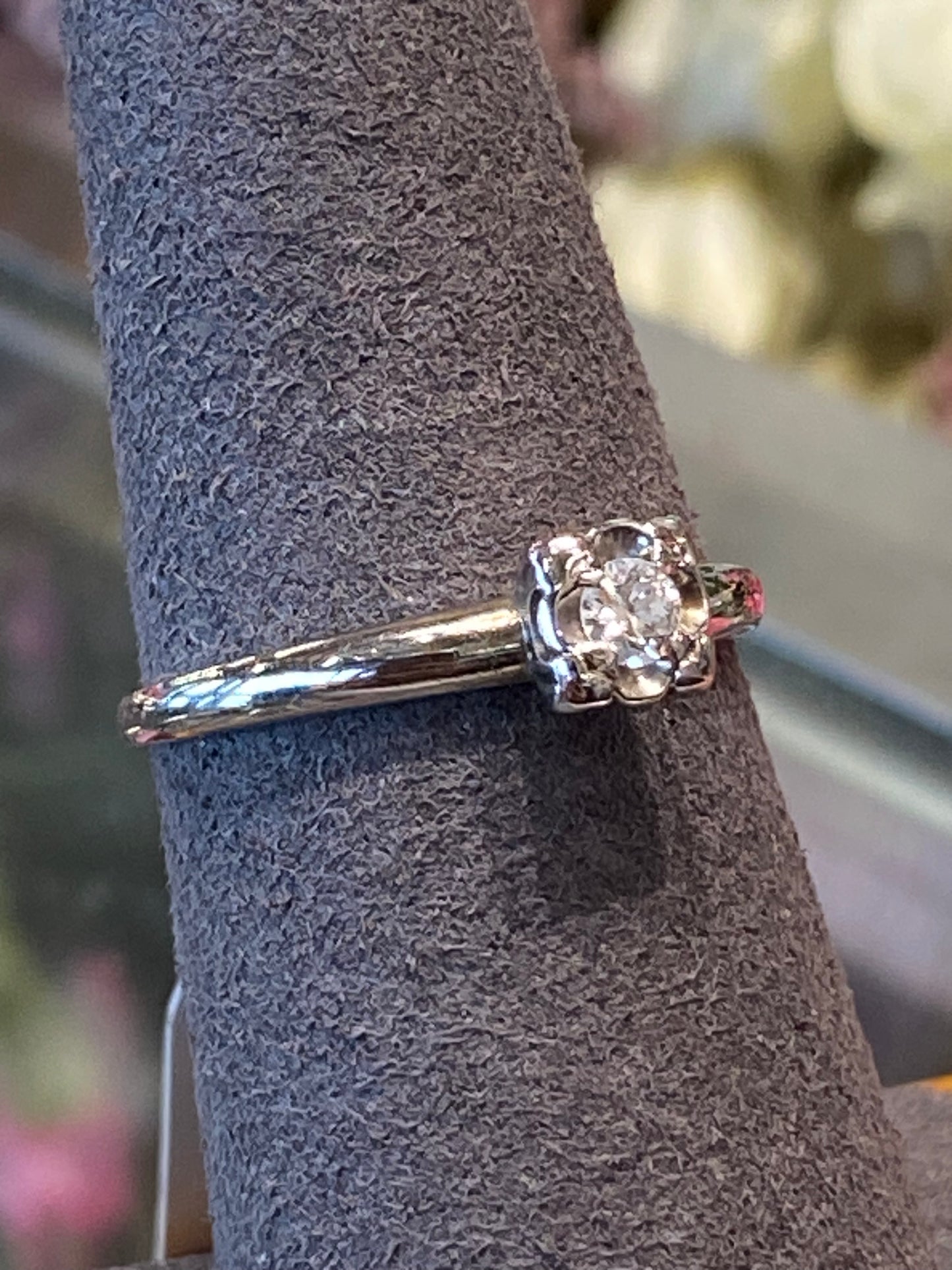 14k White Gold Engagement Ring