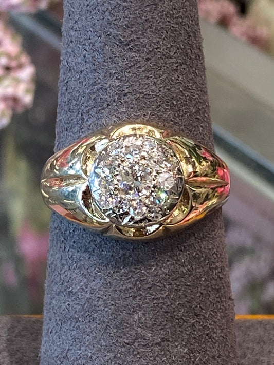 14k Two Tone Diamond Ring