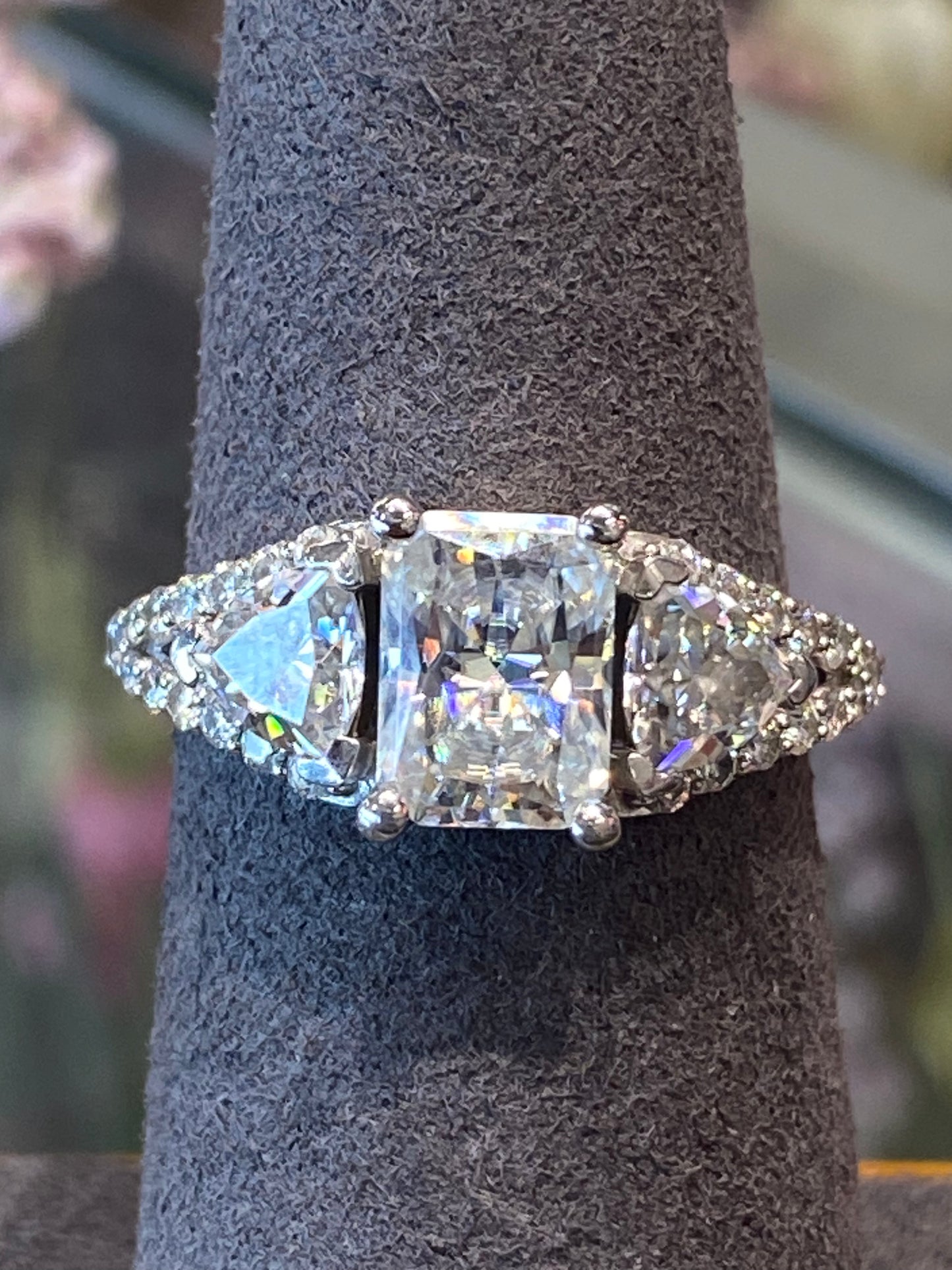 14k White Gold Moissanite Ring