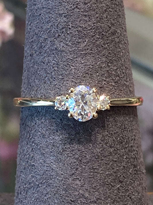 10k Yellow Gold Moissanite Ring
