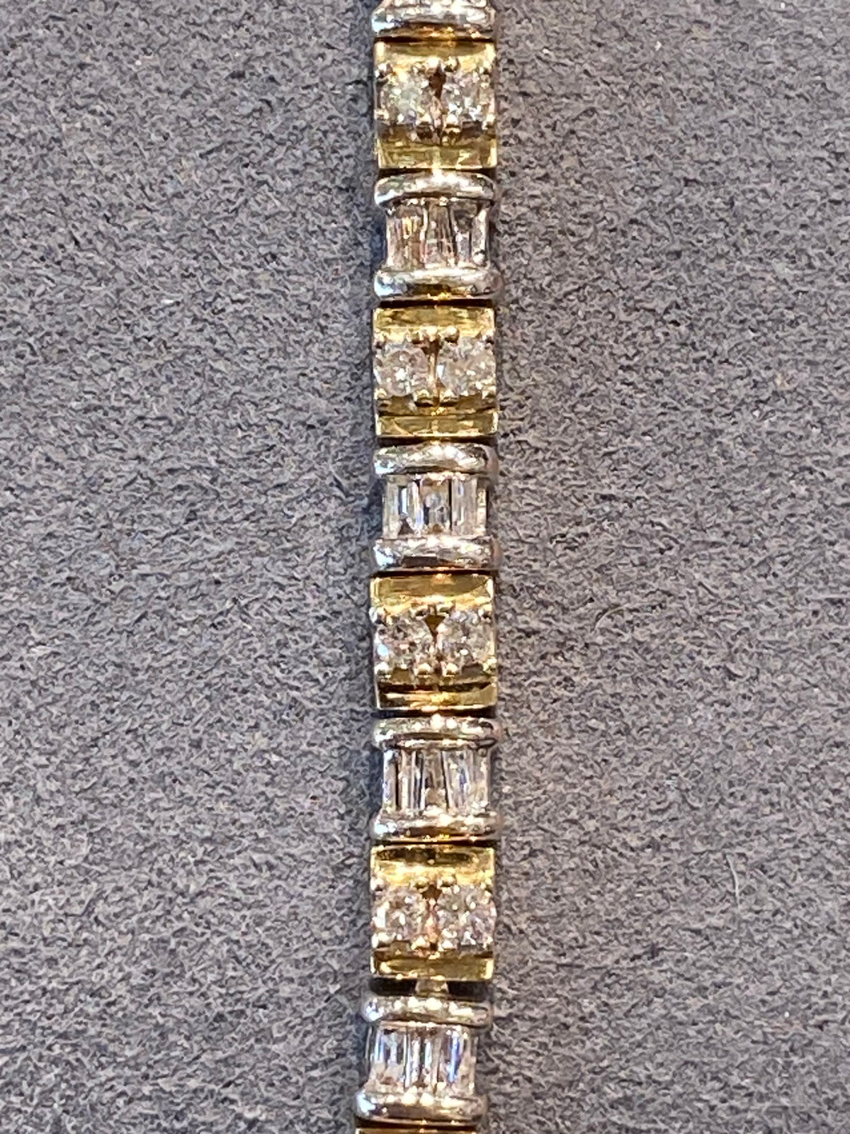 14k Two Tone Diamond Tennis Bracelet
