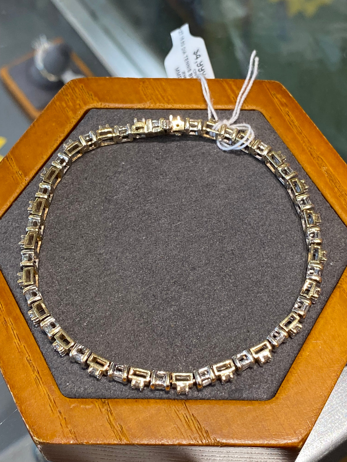 14k Two Tone Diamond Tennis Bracelet