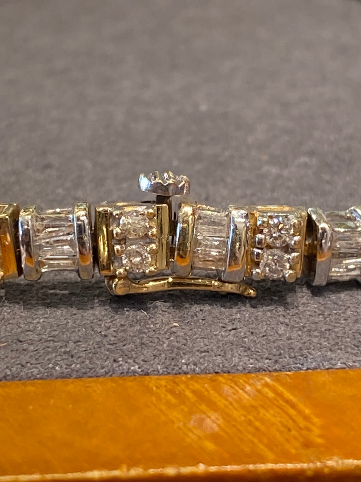 14k Two Tone Diamond Tennis Bracelet